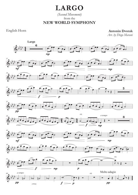 Dvorák: Largo From The New World Symphony For English Horn & Piano